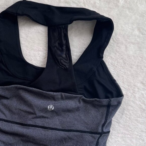Lululemon Mesh Scoop Tank Shelf Bra Stripes Racerback Stretch Wide Top Crew 4 - Picture 13 of 15